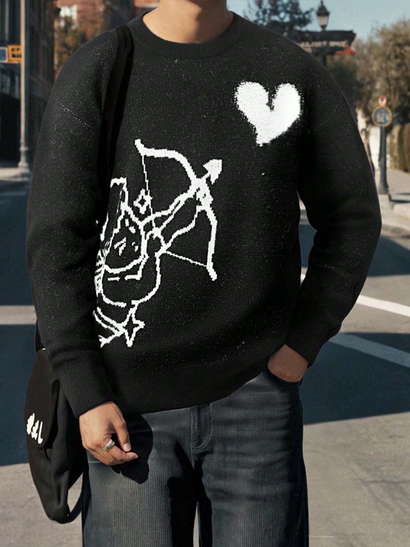Men’s Printed Sweater – Cupid Love Sweater