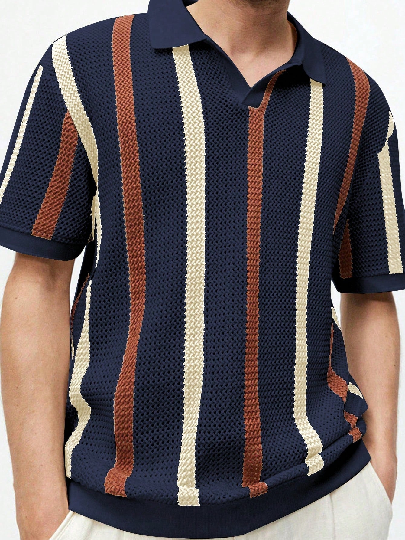 Men’s Striped Knit Polo Shirt – Malta Polo Shirt