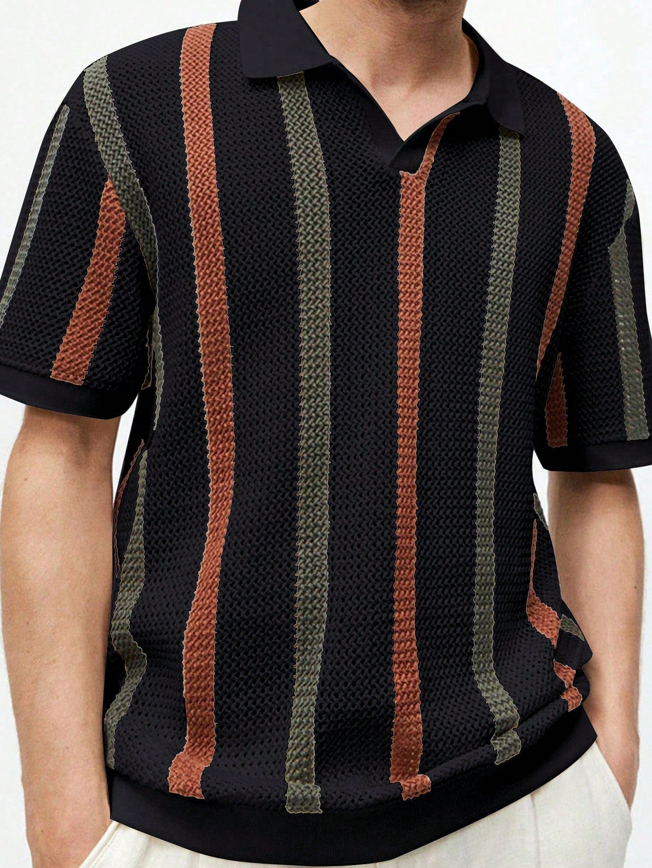 Men’s Striped Knit Polo Shirt – Malta Polo Shirt