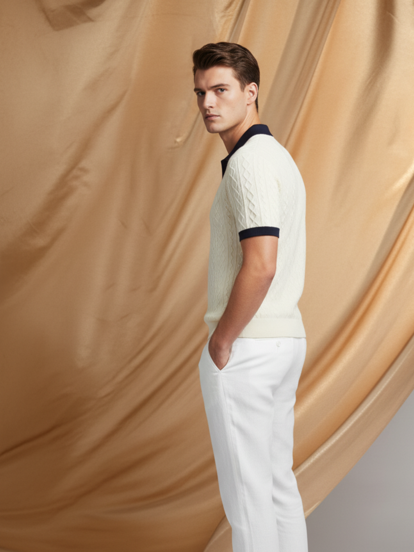 Men’s Textured Polo Shirt – Ravello Shirt