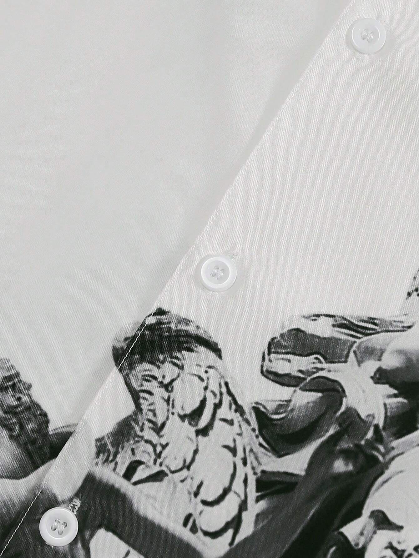 White Button-Up Shirt with Angels – Angel Legacy Shirt