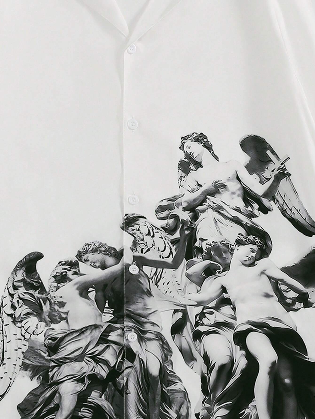 White Button-Up Shirt with Angels – Angel Legacy Shirt