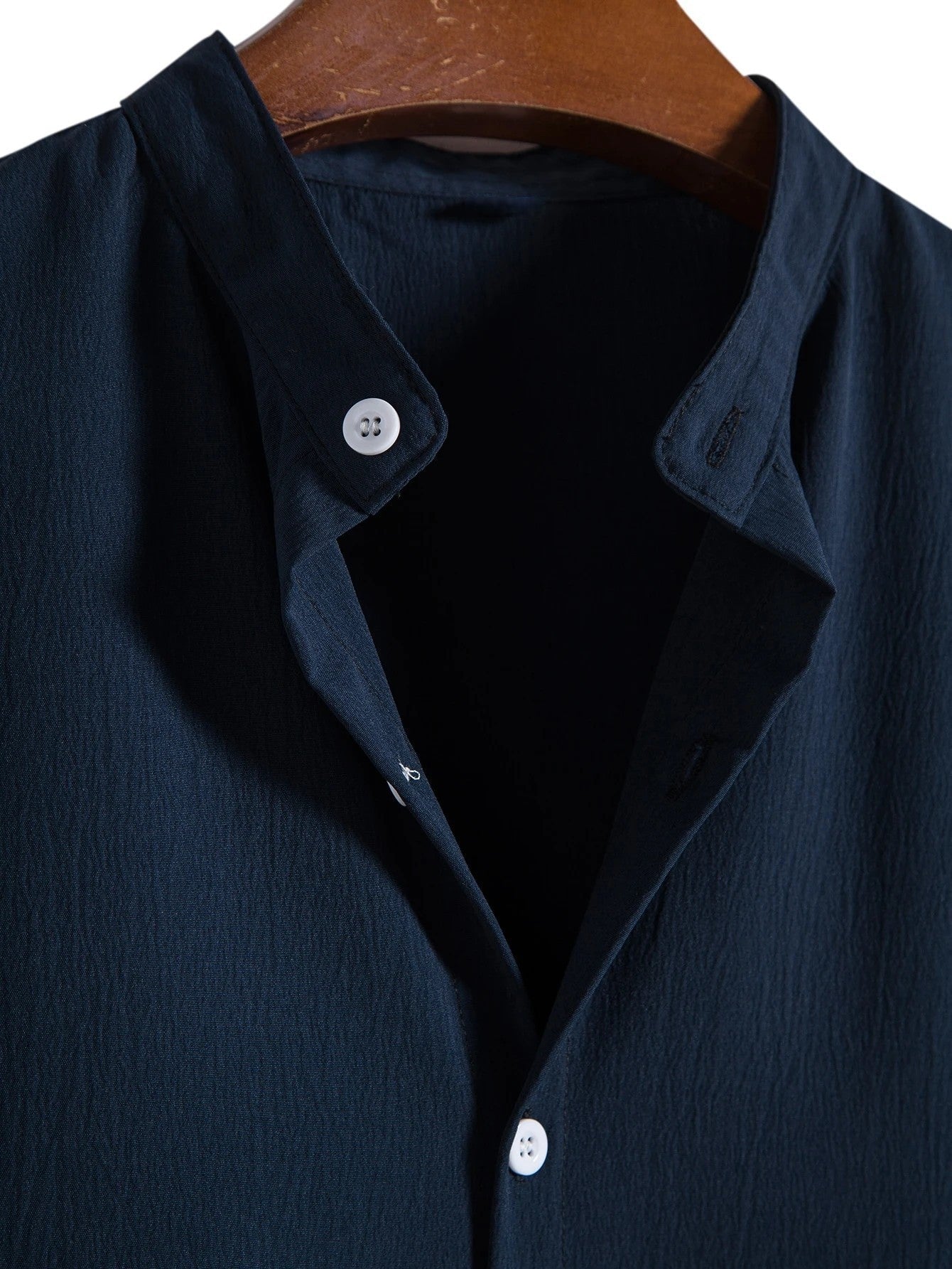 Men’s Grandad Collar Short Sleeve Shirt – Shirt