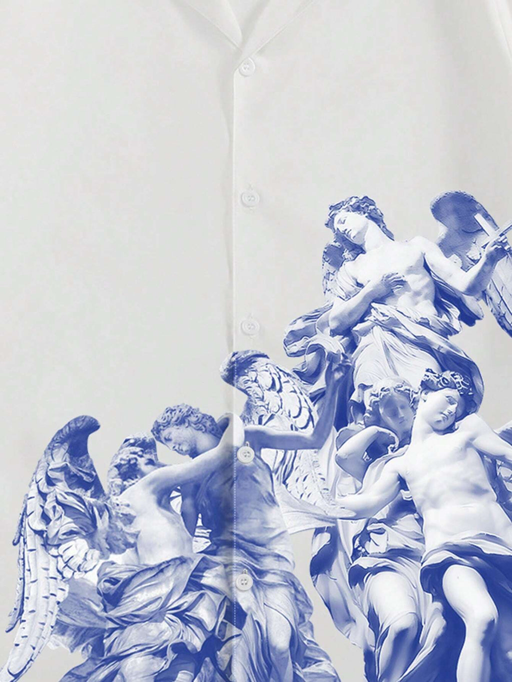 White Button-Up Shirt with Angels – Angel Legacy Shirt