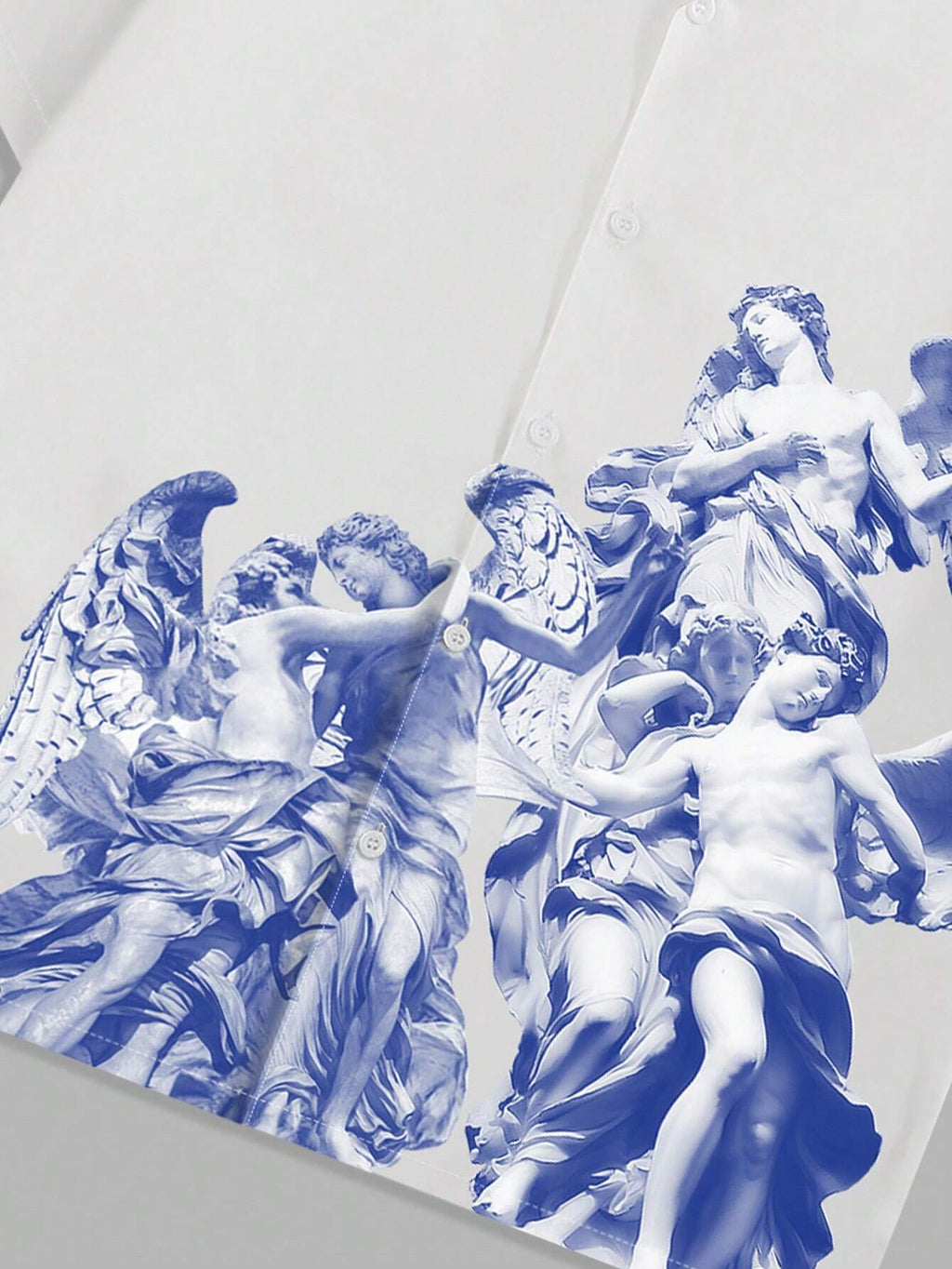 White Button-Up Shirt with Angels – Angel Legacy Shirt