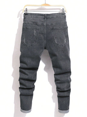 Men’s Distressed Jeans with Details – Dallas Jeans