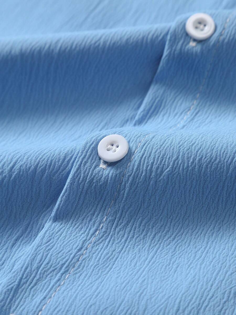 Men’s Grandad Collar Short Sleeve Shirt – Shirt