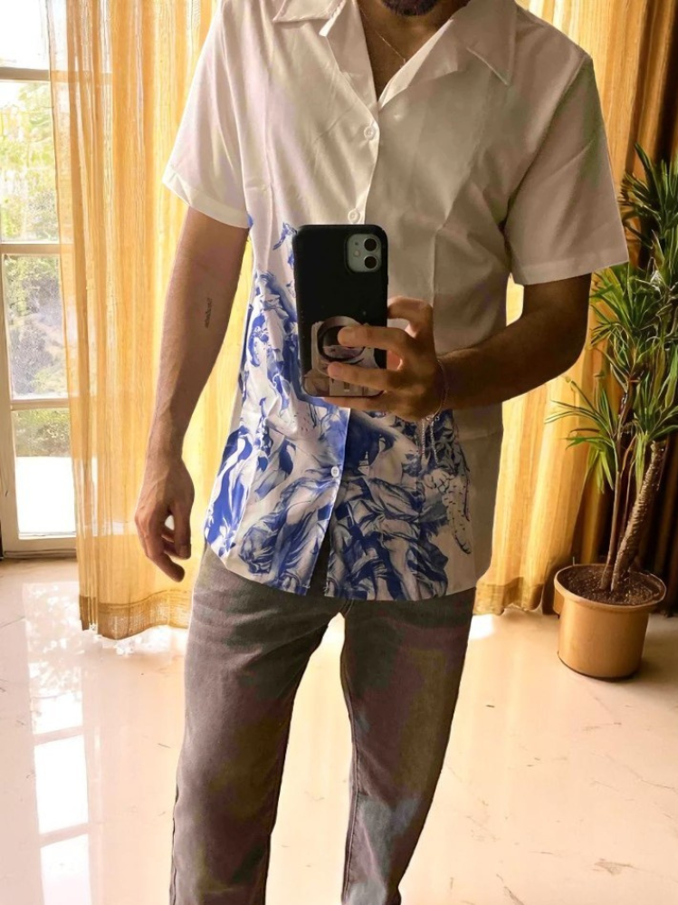 White Button-Up Shirt with Angels – Angel Legacy Shirt