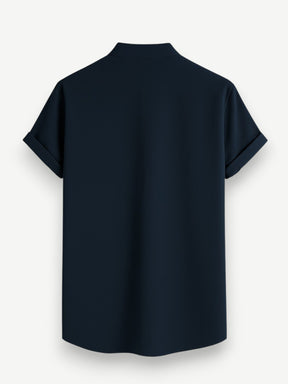 Men’s Grandad Collar Short Sleeve Shirt – Santorini Shirt