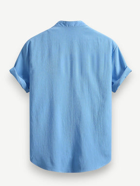 Men’s Grandad Collar Short Sleeve Shirt – Santorini Shirt