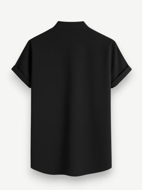 Men’s Grandad Collar Short Sleeve Shirt – Santorini Shirt