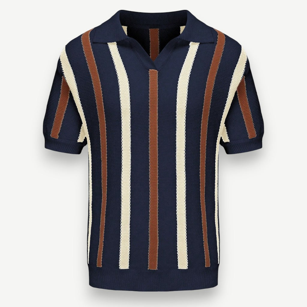 Men’s Striped Knit Polo Shirt – Malta Polo Shirt