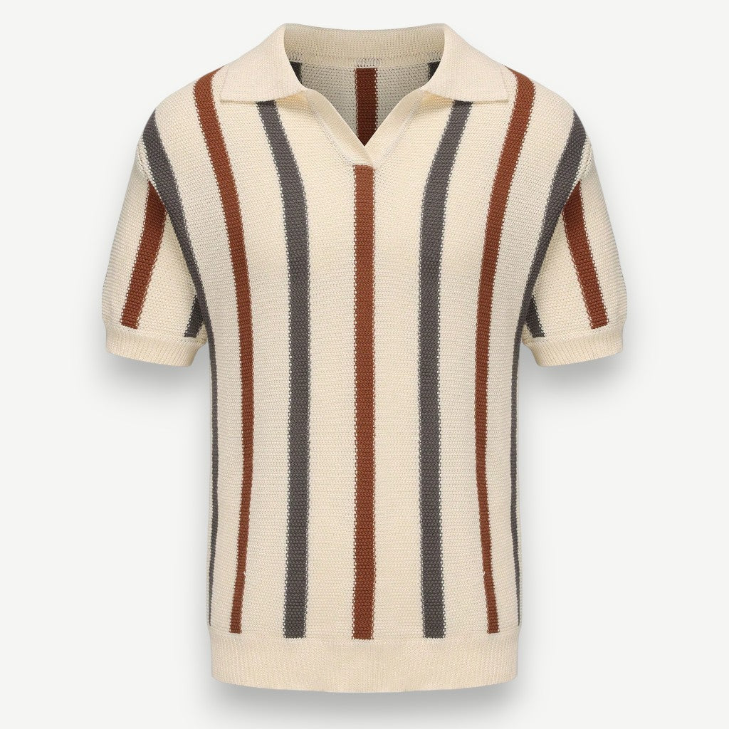 Men’s Striped Knit Polo Shirt – Malta Polo Shirt