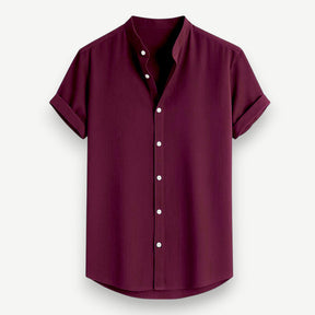 Men’s Grandad Collar Short Sleeve Shirt – Santorini Shirt