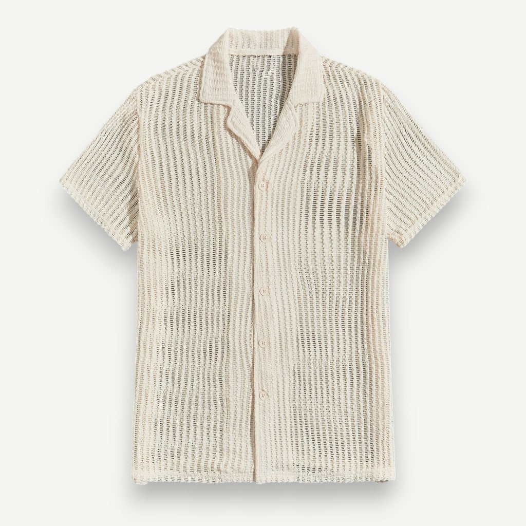 Men’s Knit Button-Down Shirt – Shirt