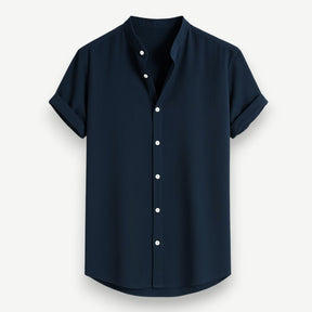 Men’s Grandad Collar Short Sleeve Shirt – Santorini Shirt