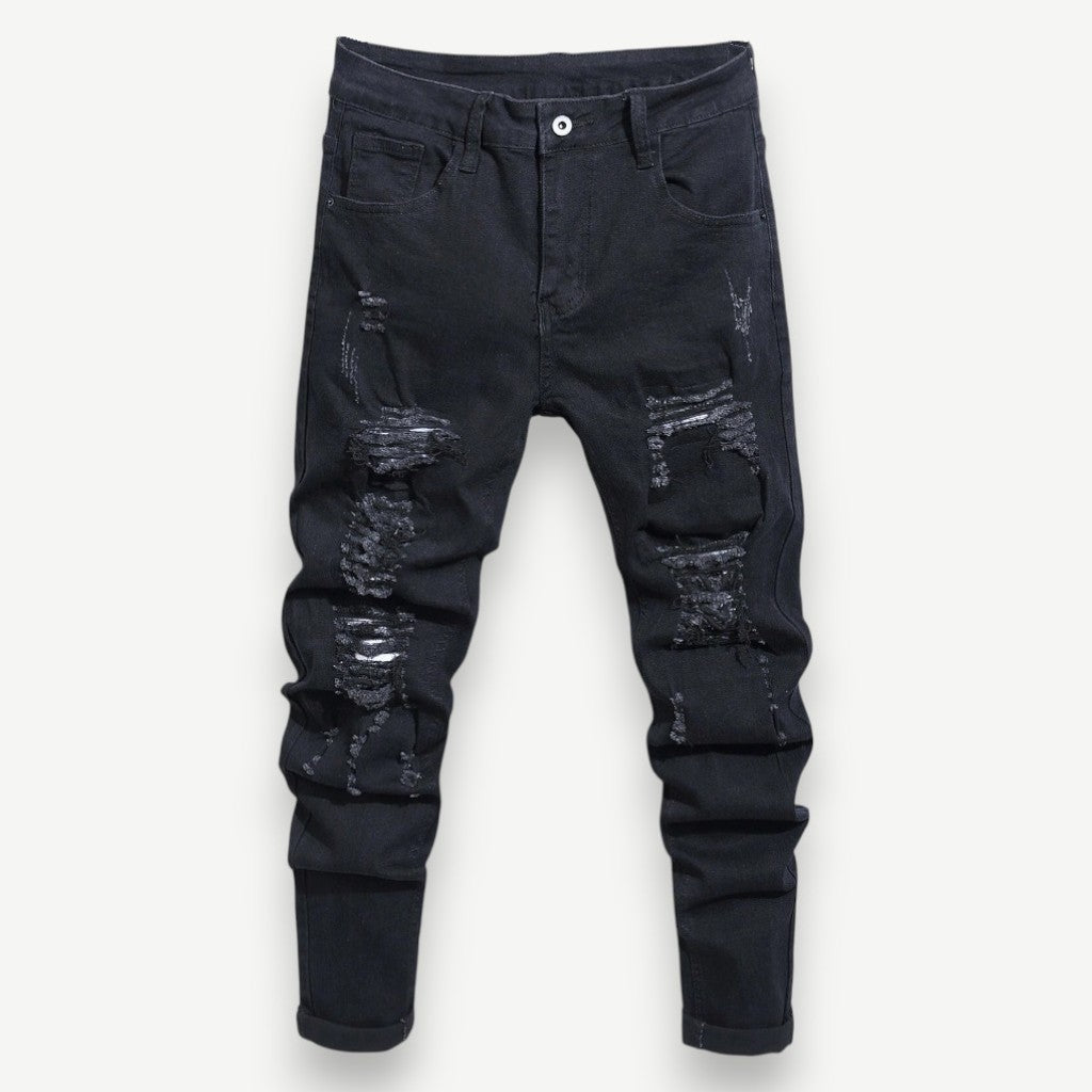 Men’s Distressed Jeans with Details – Dallas Jeans