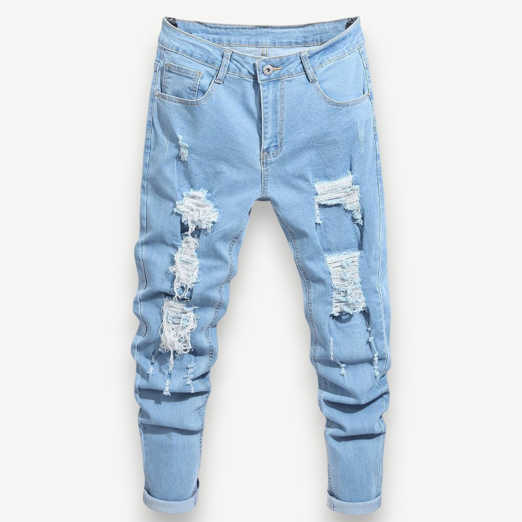 Men’s Distressed Jeans with Details – Dallas Jeans