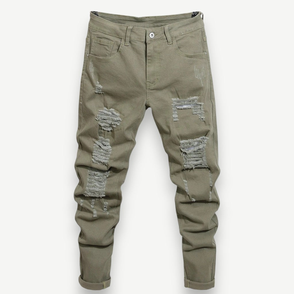 Men’s Distressed Jeans with Details – Dallas Jeans