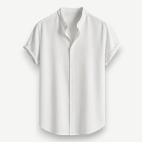 Men’s Grandad Collar Short Sleeve Shirt – Santorini Shirt