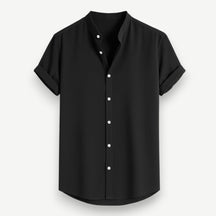 Men’s Grandad Collar Short Sleeve Shirt – Santorini Shirt