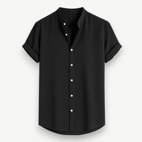 Men’s Grandad Collar Short Sleeve Shirt – Santorini Shirt